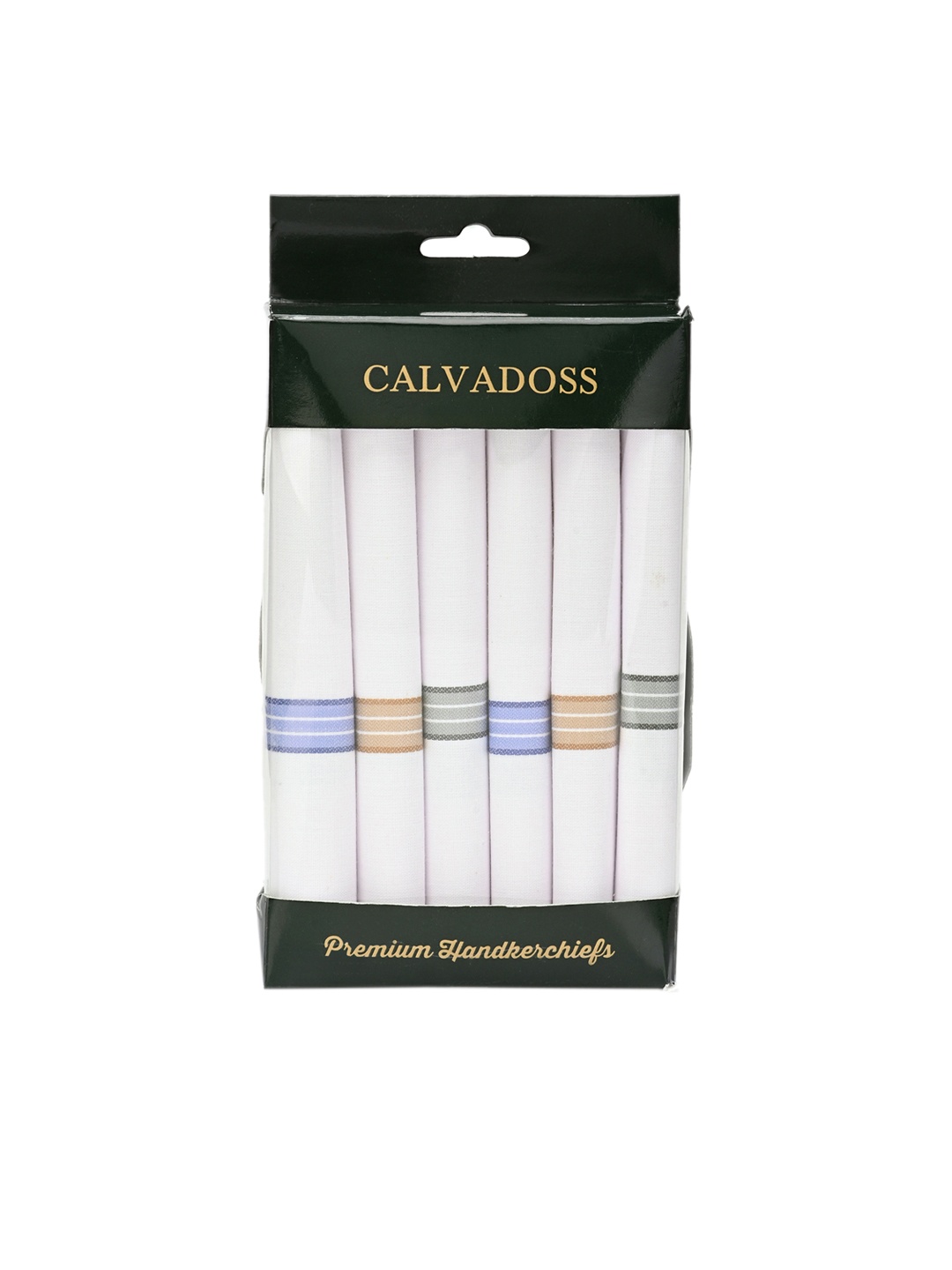 

Calvadoss Men Set of 6 White Solid Premium Handkerchiefs