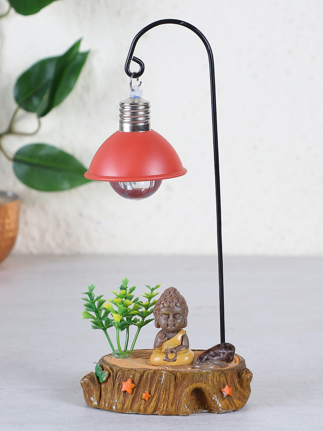 

TIED RIBBONS Unisex Brown & Green Buddha Showpiece