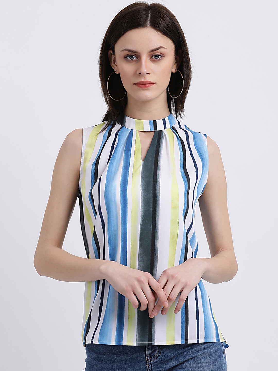 

Zink London Women White Striped Top