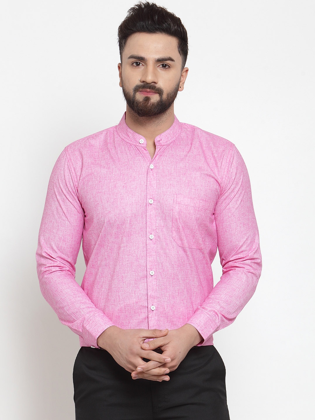 

JAINISH Men Pink Classic Regular Fit Solid Formal Shirt