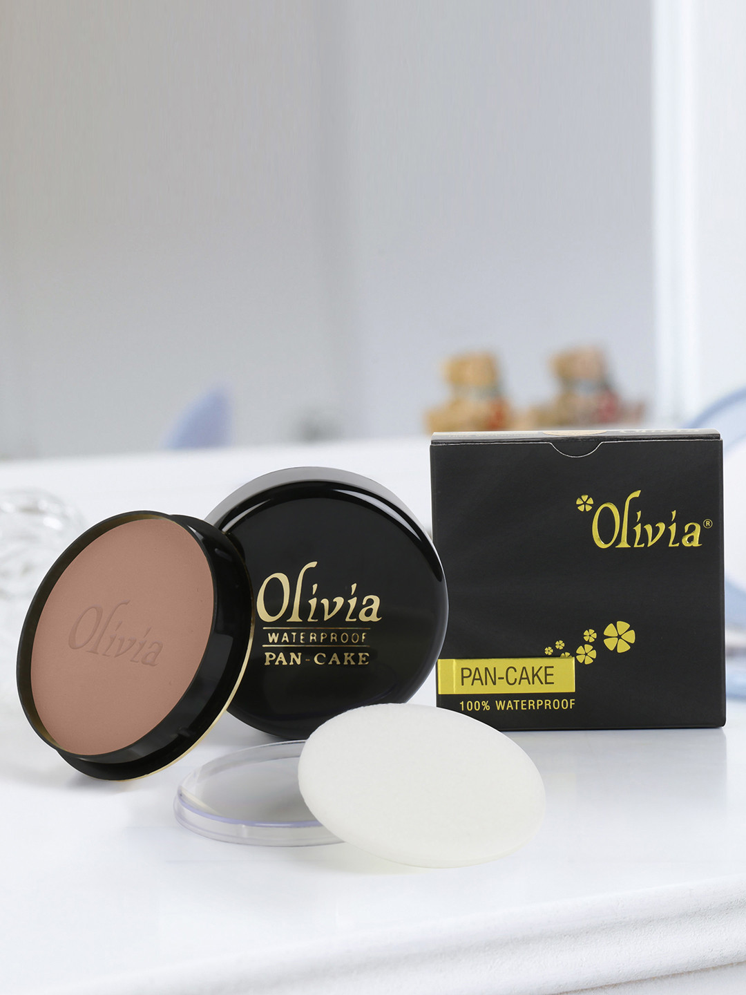 

Olivia Pack of 2 100% Waterproof Pan Cake Light Egyptian Makeup Concealer 25g, Brown