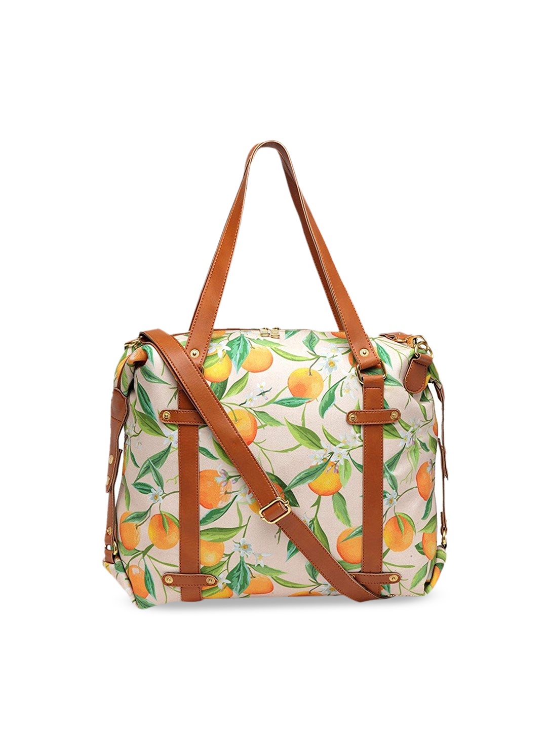 

BandBox Yellow & Cream-Coloured Printed Hobo Bag