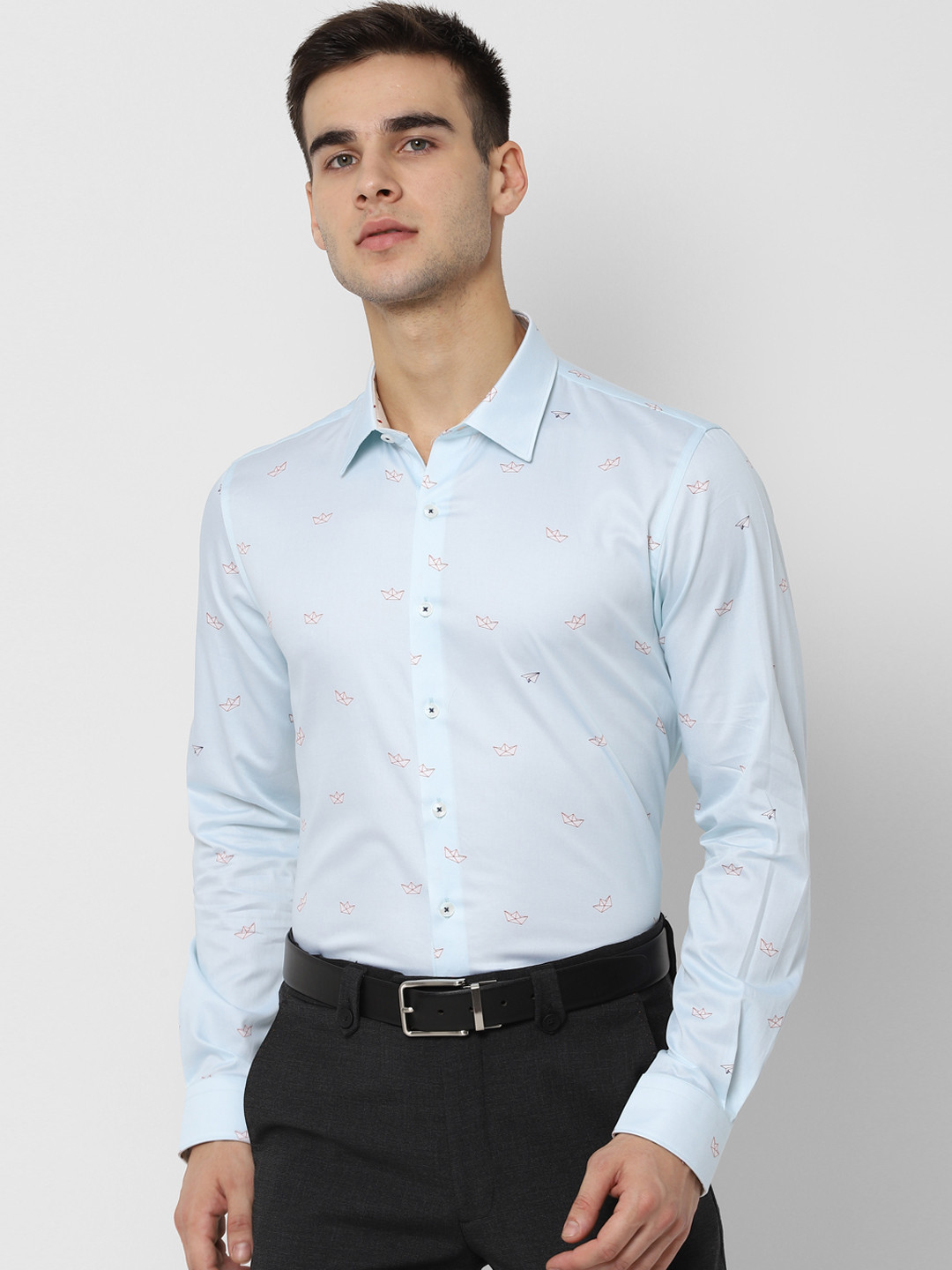 

SIMON CARTER LONDON Men Blue Regular Fit Printed Formal Shirt