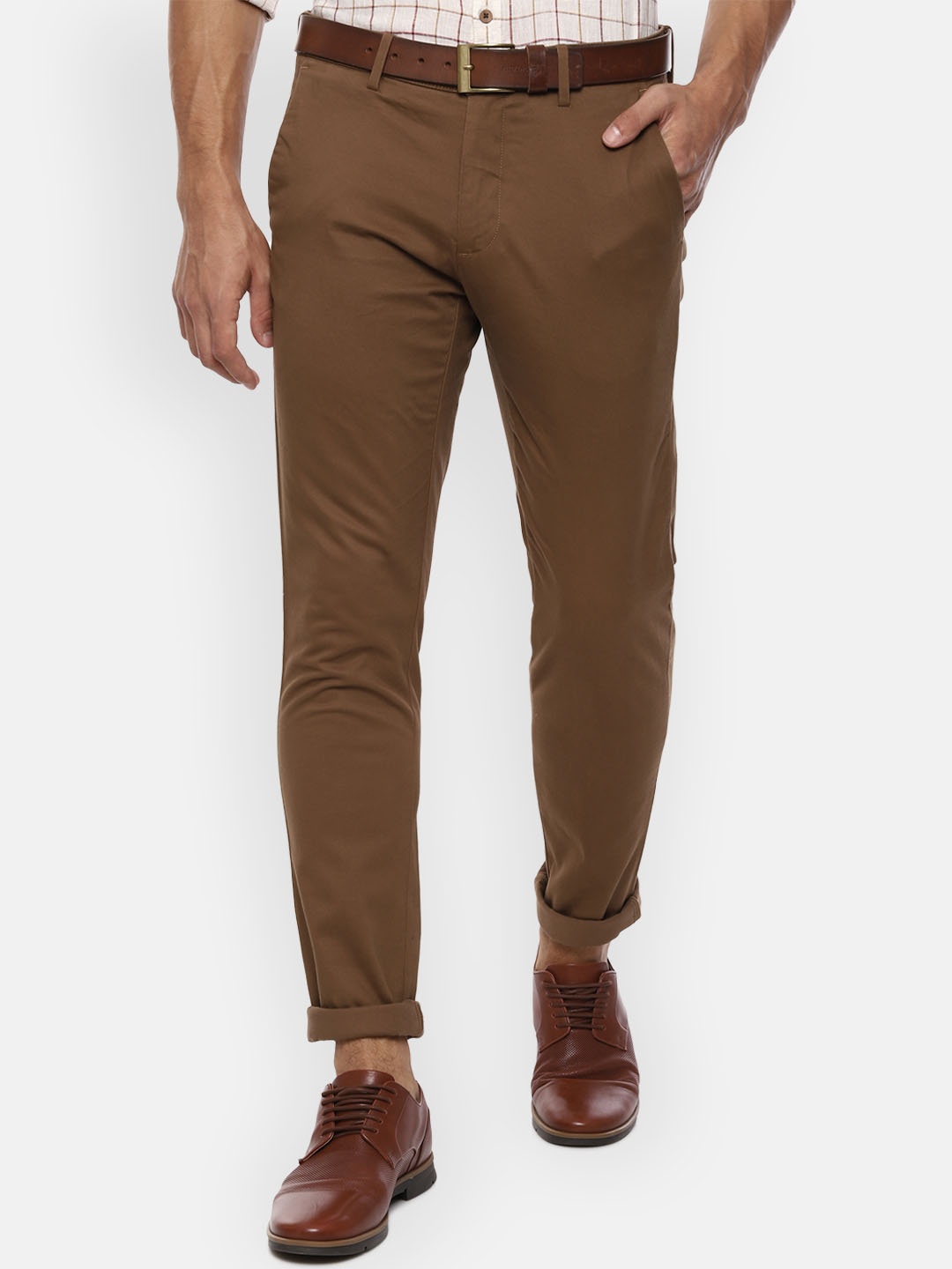 

Van Heusen Sport Men Brown Slim Fit Solid Regular Trousers