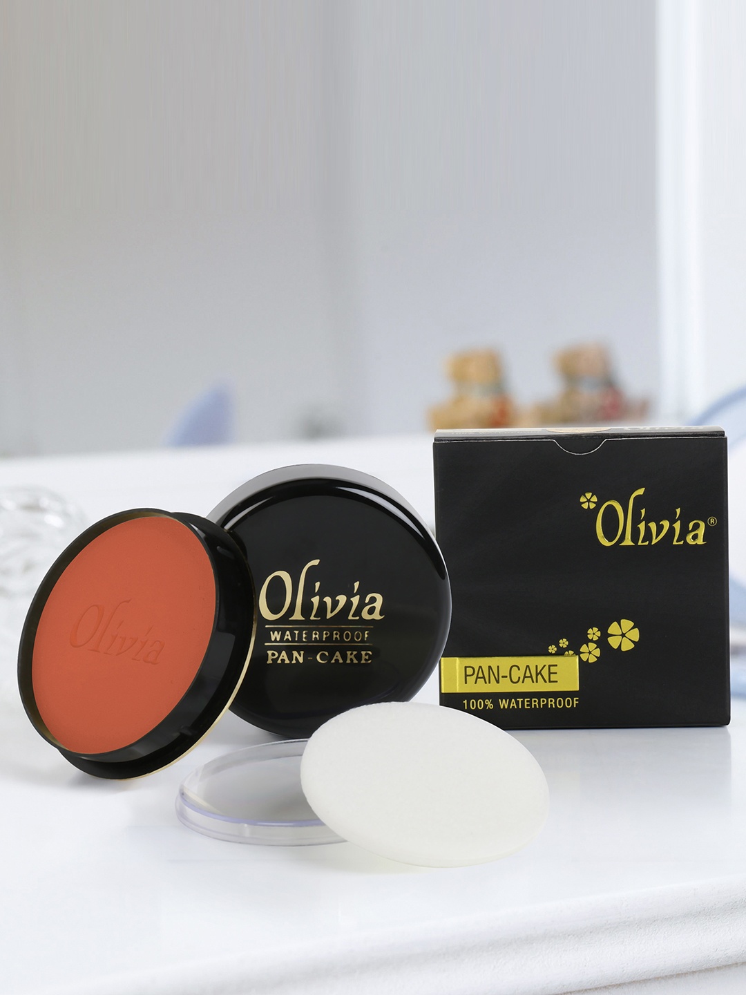 Olivia Pack of 2 100% Waterproof Pan Cake Tender Orange Makeup Concealer 25g