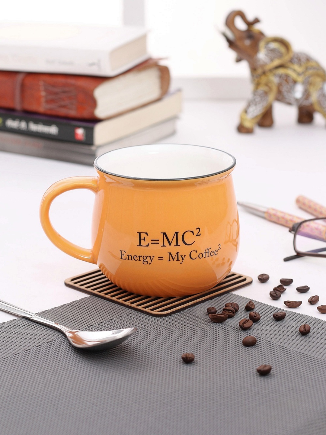

JCPL Orange & Black Printed Porcelain Mug 350 ml