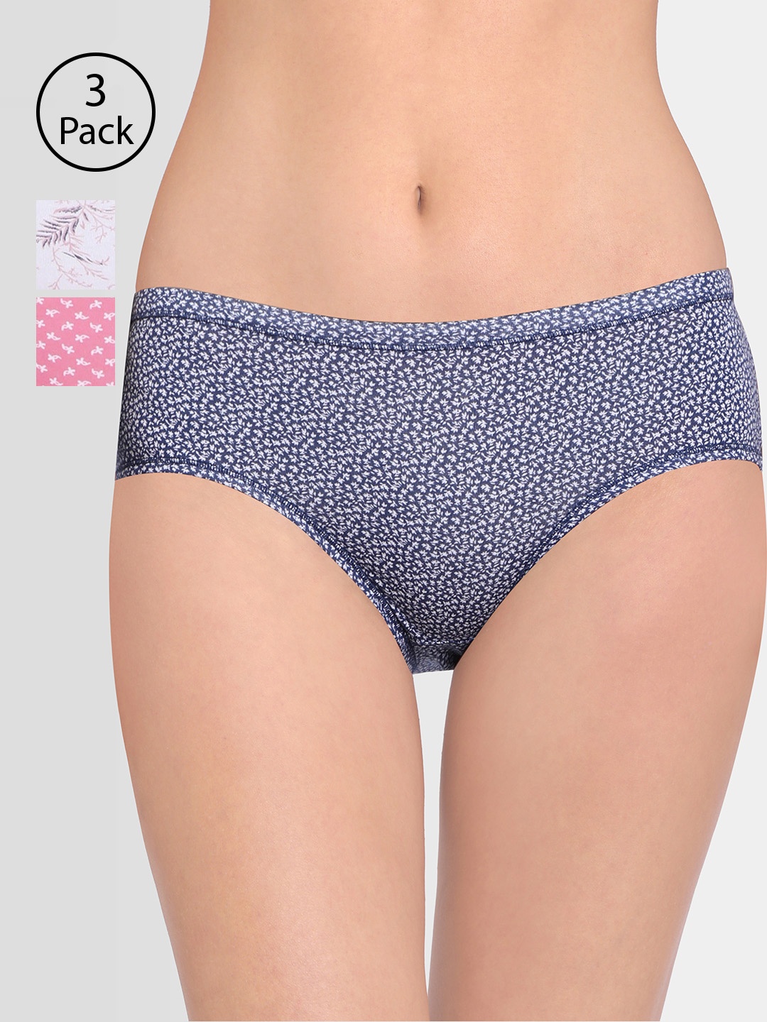 Red Rose Women Pack of 3 Assorted Basic Briefs Itouch102-M, Multi