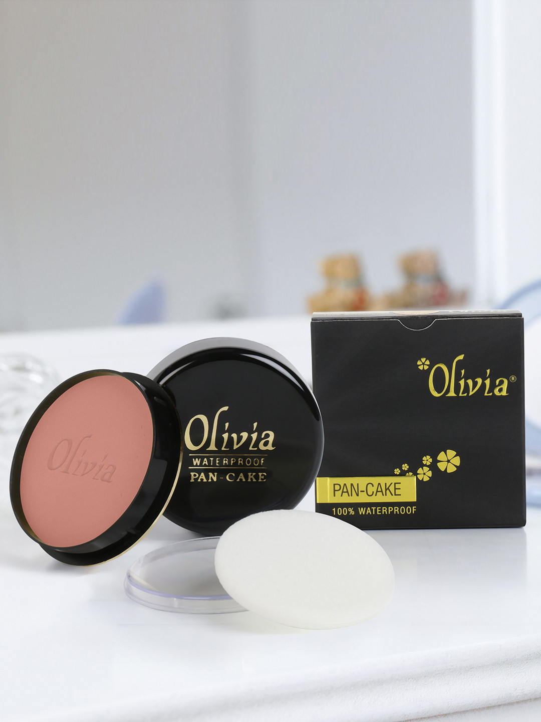 

Olivia Pack of 2 100% Waterproof Pan Cake Bronze Glow Makeup Concealer 25g, Brown