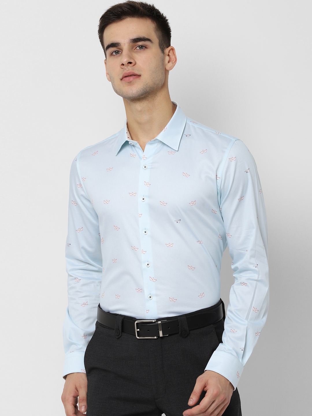 

SIMON CARTER LONDON Men Blue Regular Fit Printed Formal Shirt
