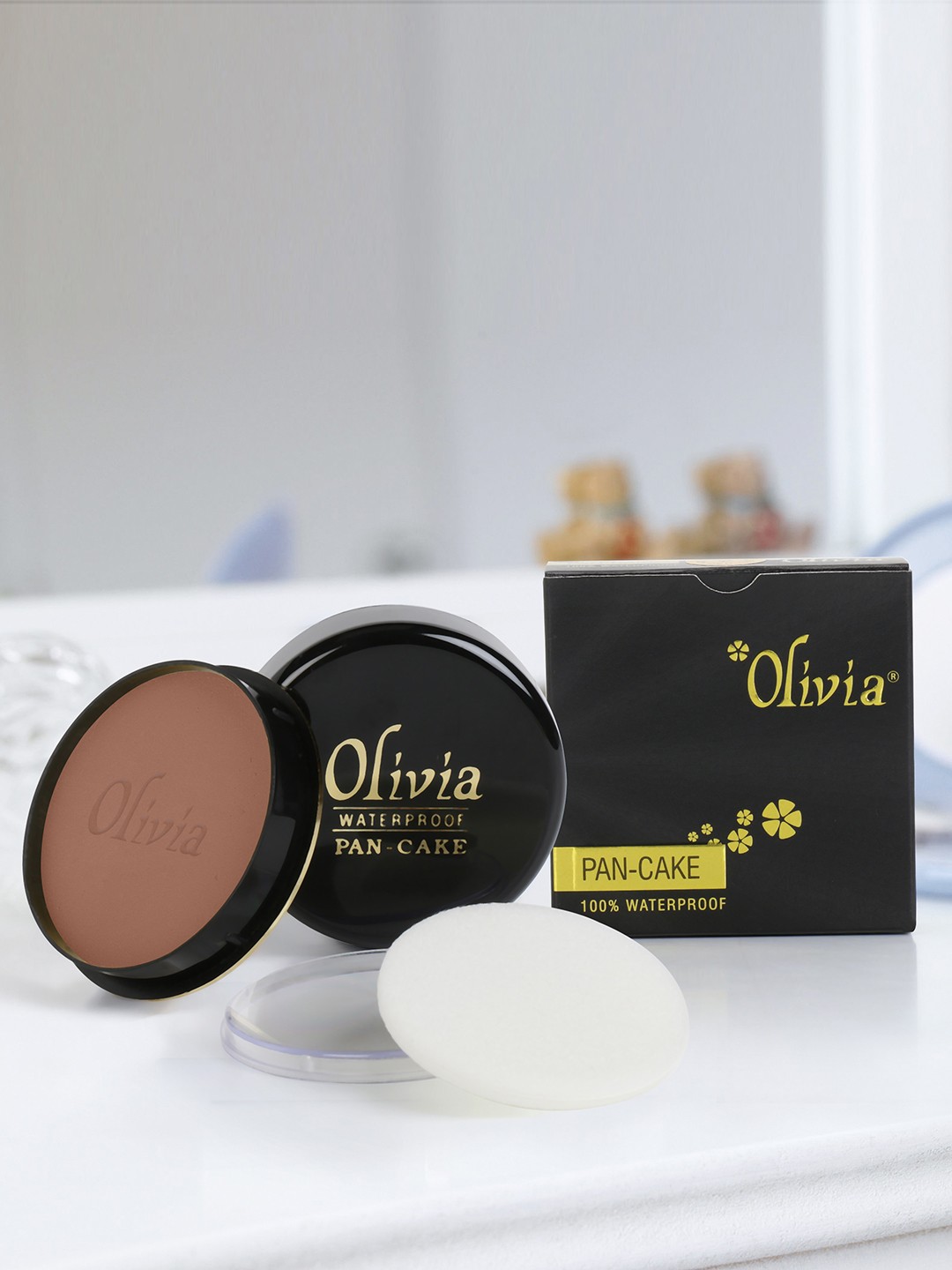 

Olivia Pack of 2 100% Waterproof Pan Cake Dark Egyptian Makeup Concealer 25g, Coffee brown