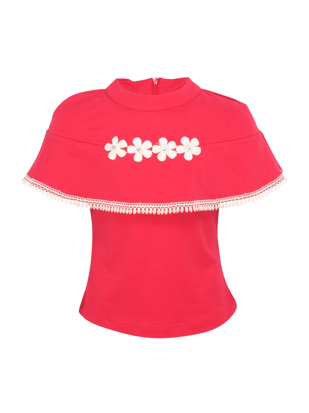 

CUTECUMBER Girls Red Printed Cape Top