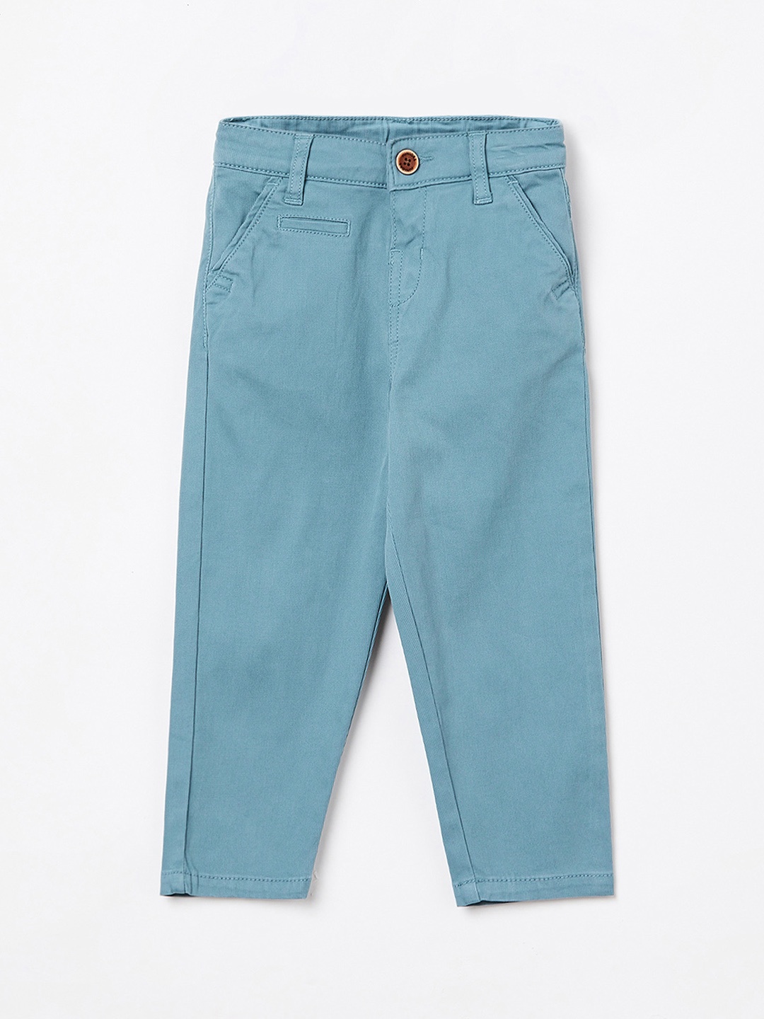 

Juniors by Lifestyle Boys Blue Slim Fit Self Design Regular Trousers