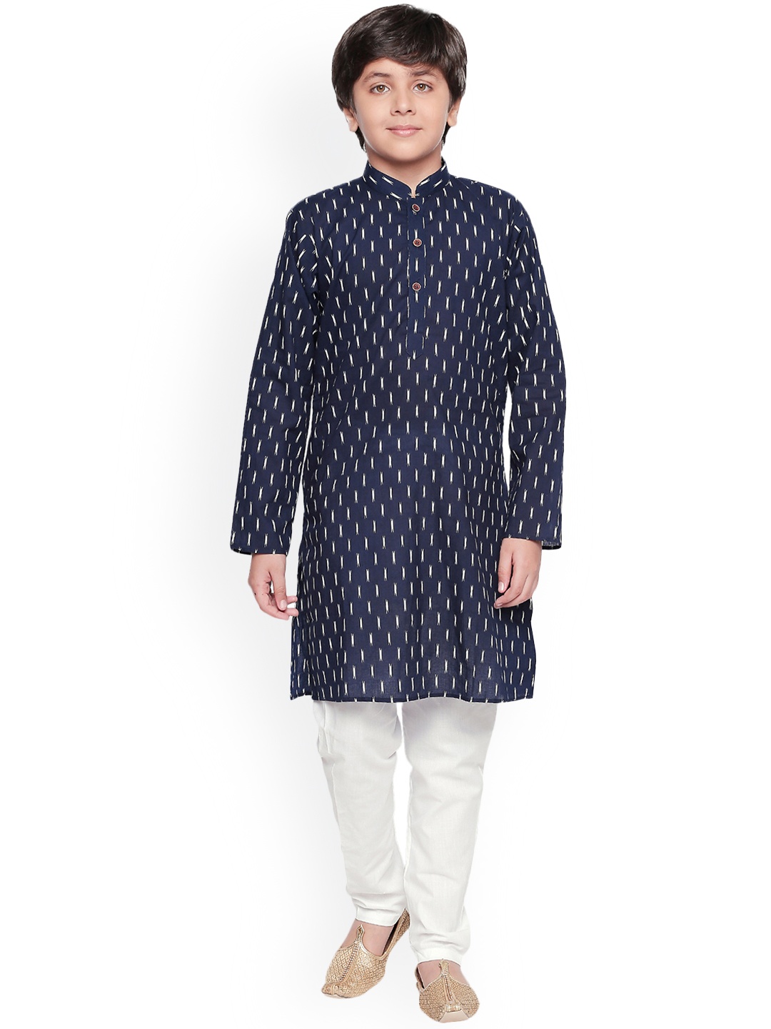 Jeetethnics Boys Navy Blue Printed Kurta with Pyjamas