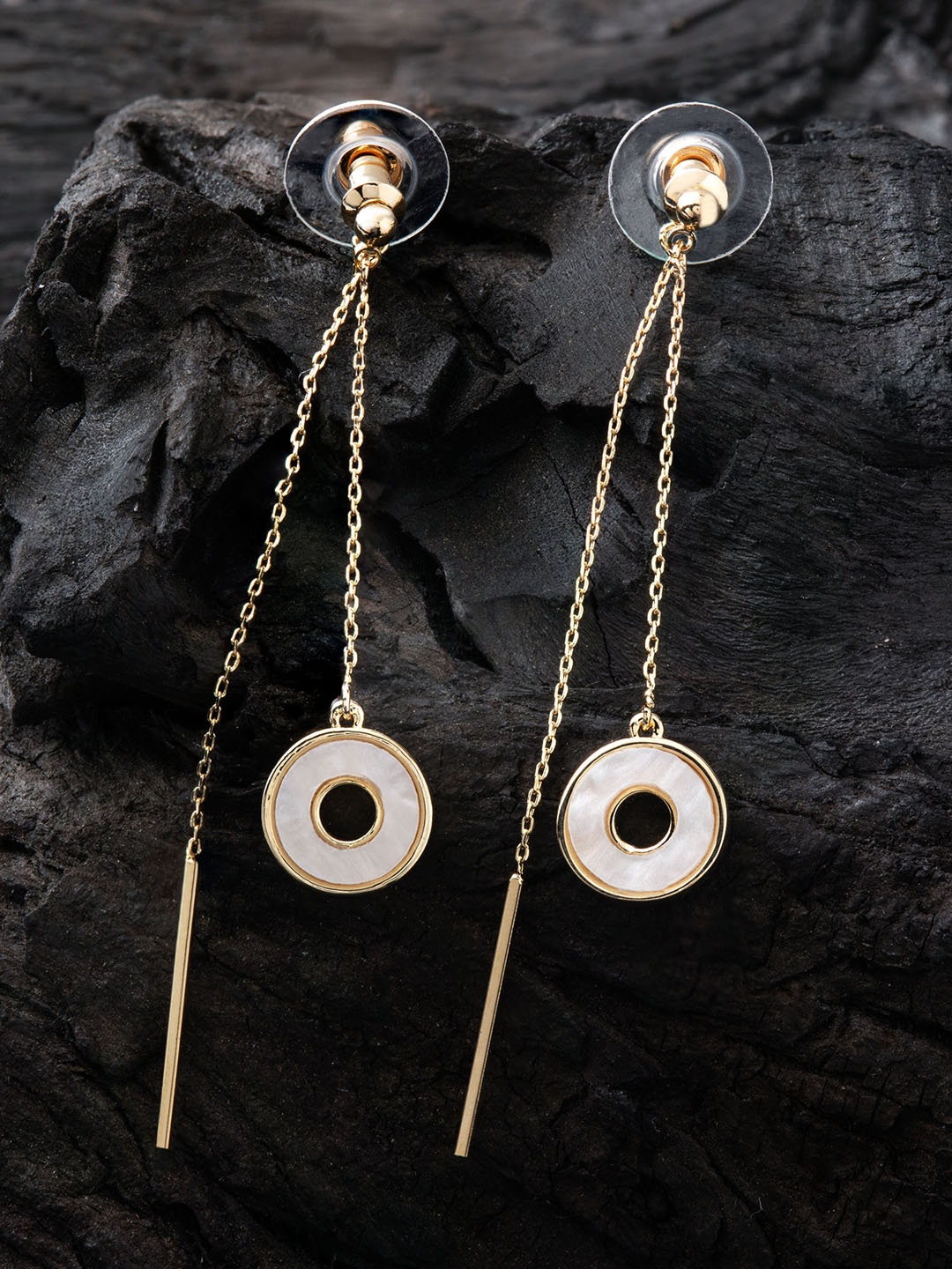 

E2O Gold-Plated Contemporary Drop Earrings