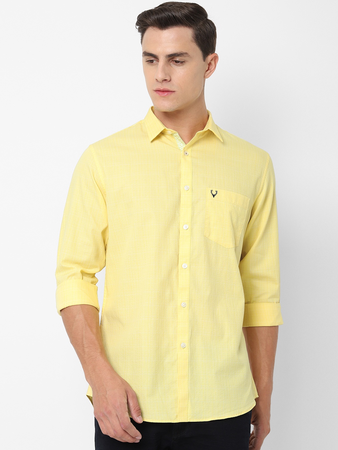 

Allen Solly Men Yellow Slim Fit Solid Casual Shirt