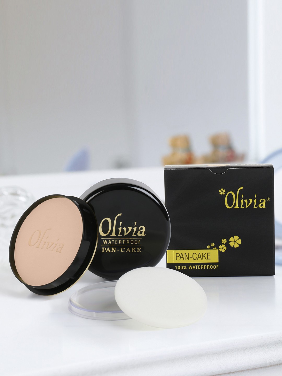 

Olivia Pack of 2 100% Waterproof Pan Cake Dark Beige Makeup Concealer 25g