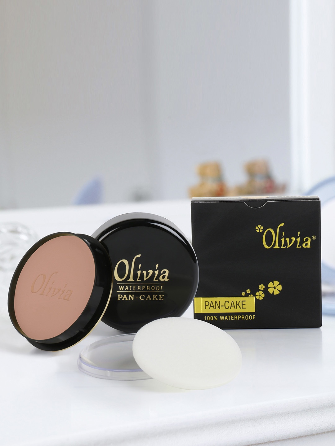 

Olivia Pack of 3 100% Waterproof Pan Cake Natural Honey Makeup Concealer 25g, Brown