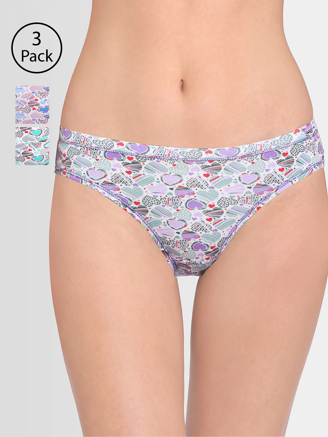 

Red Rose Women Pack of 3 Assorted Bikini Briefs Itouch4, Multi