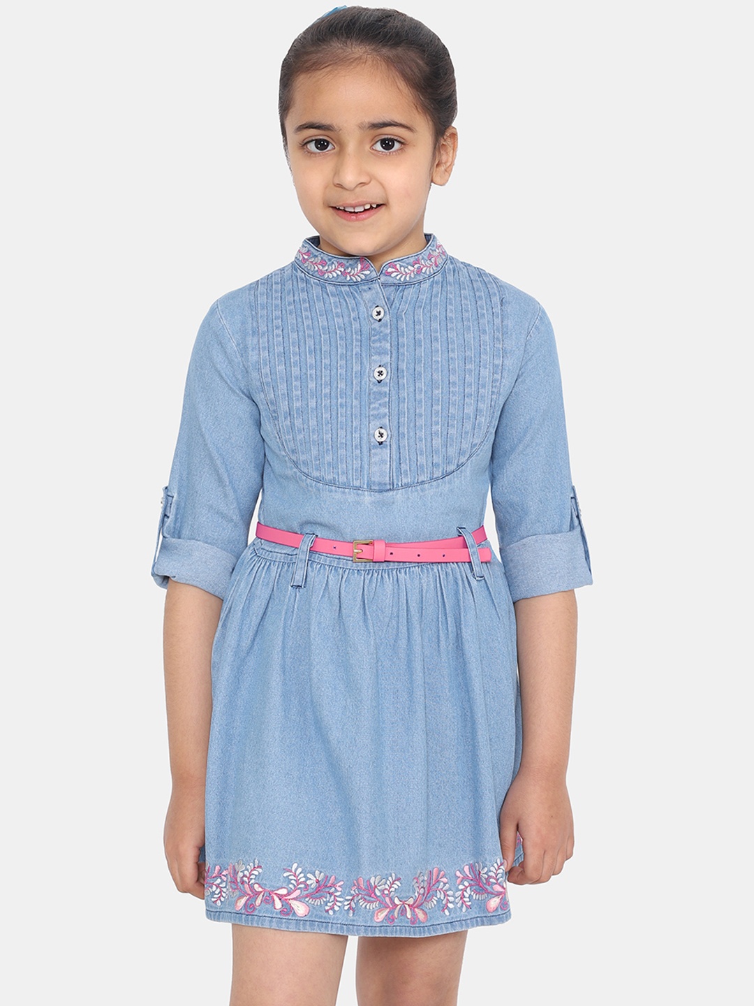 

Naughty Ninos Girls Blue Solid Shirt Dress