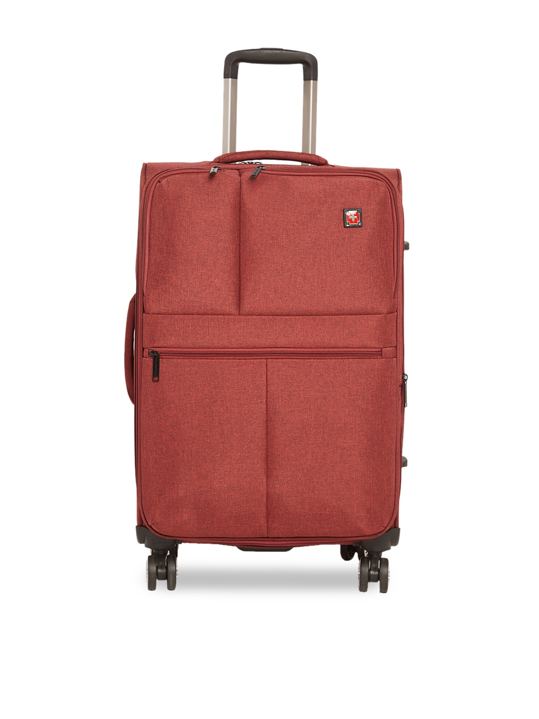 

SWISS BRAND Rust-Coloured Solid Vevey Soft-Sided Medium Trolley Suitcase
