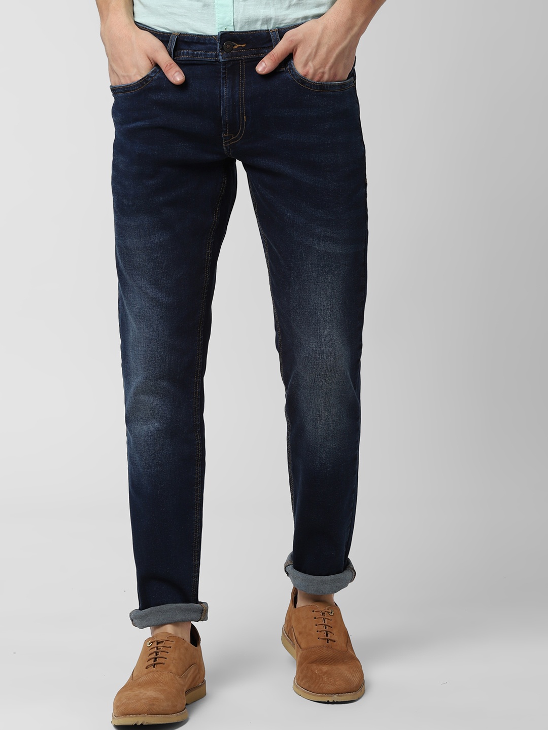 

Peter England Casuals Men Navy Blue Skinny Fit Mid-Rise Clean Look Stretchable Jeans