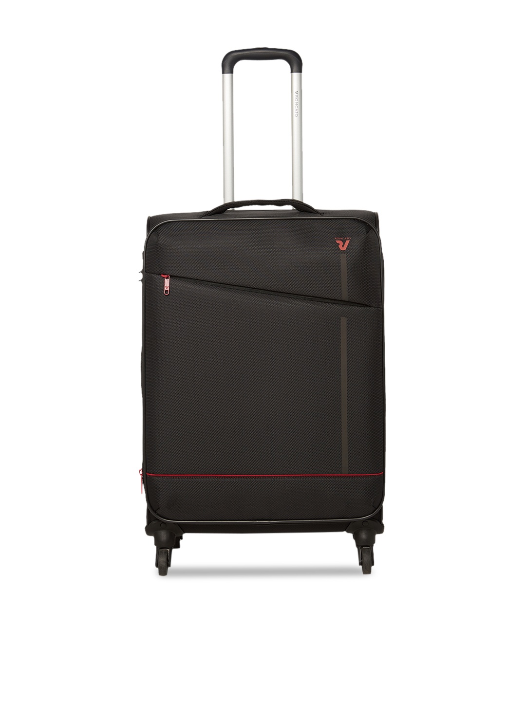RONCATO Unisex Black Solid Jazz Soft-Sided Nero Trolley Suitcase