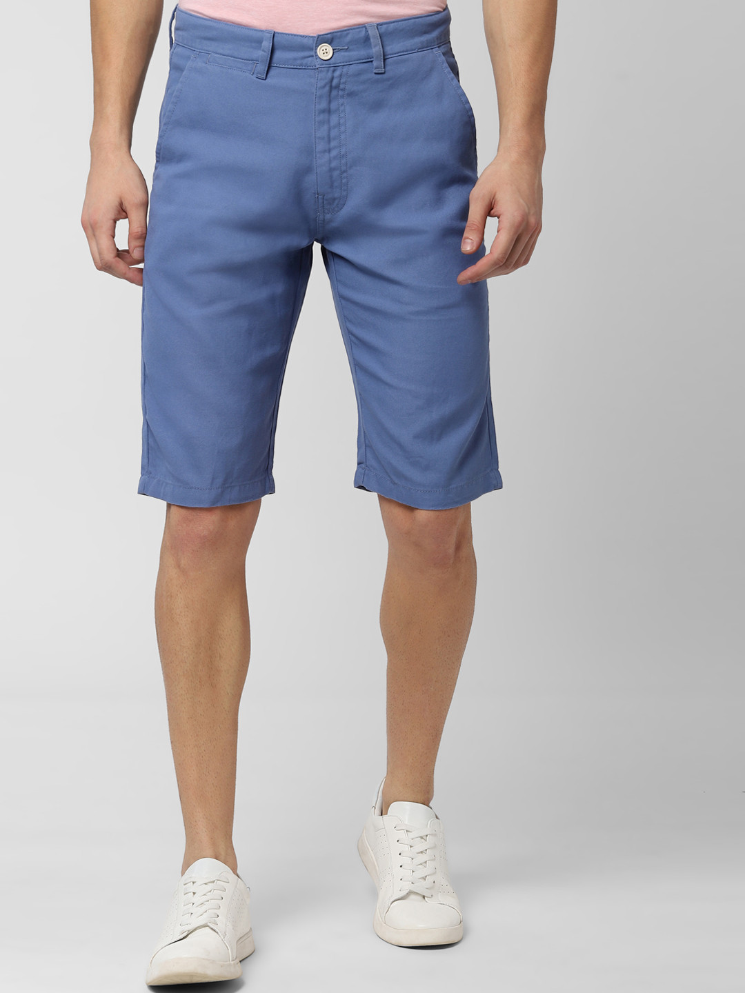 

Peter England Casuals Men Blue Solid Regular Fit Regular Shorts