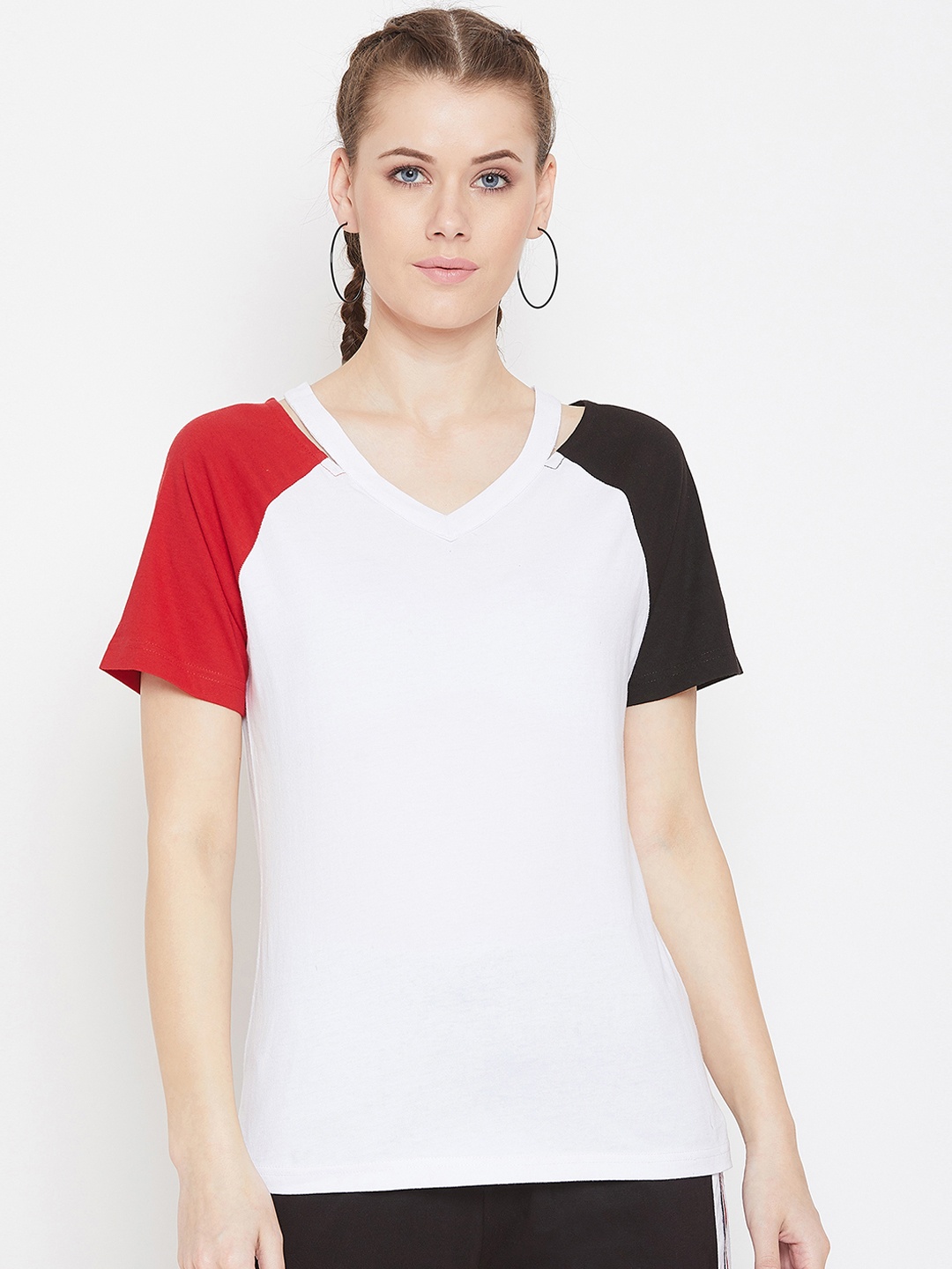 

GRITSTONES Women White Solid Pure Cotton Top