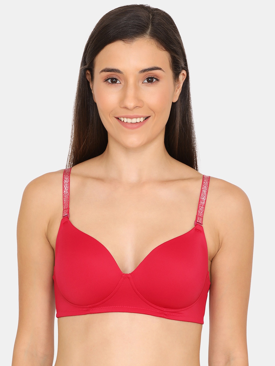 

Zivame Pink Solid Non-Wired Lightly Padded T-shirt Bra ZI0101Y0X2D