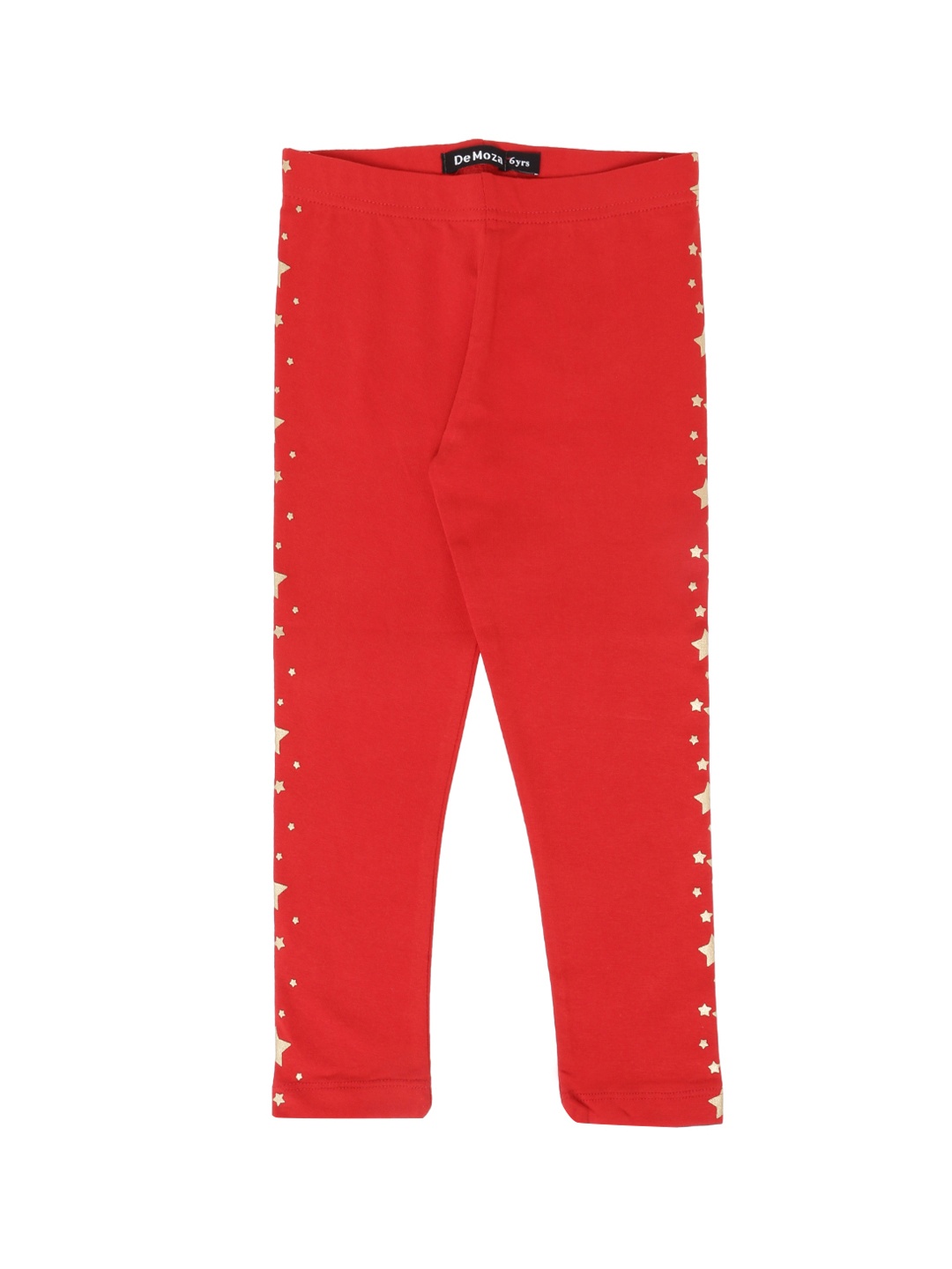 

De Moza Girls Red Solid Ankle-Length Leggings