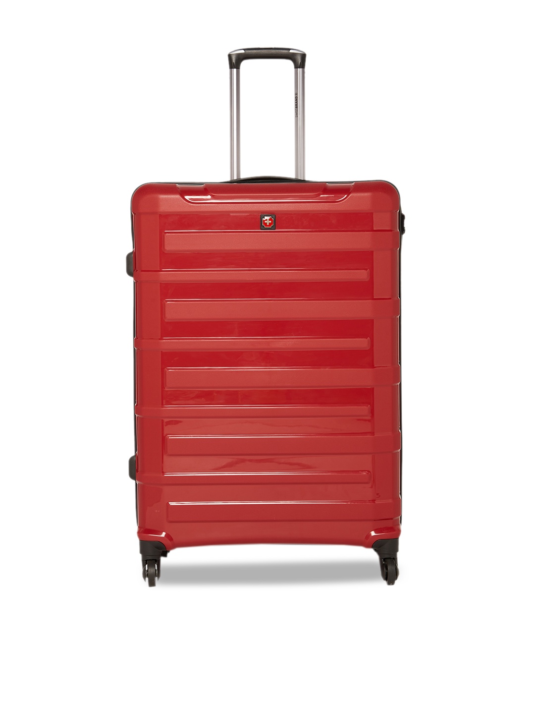 

SWISS BRAND Unisex Maroon & Black Colourblocked SION Hard-Sided Large Trolley Suitcase