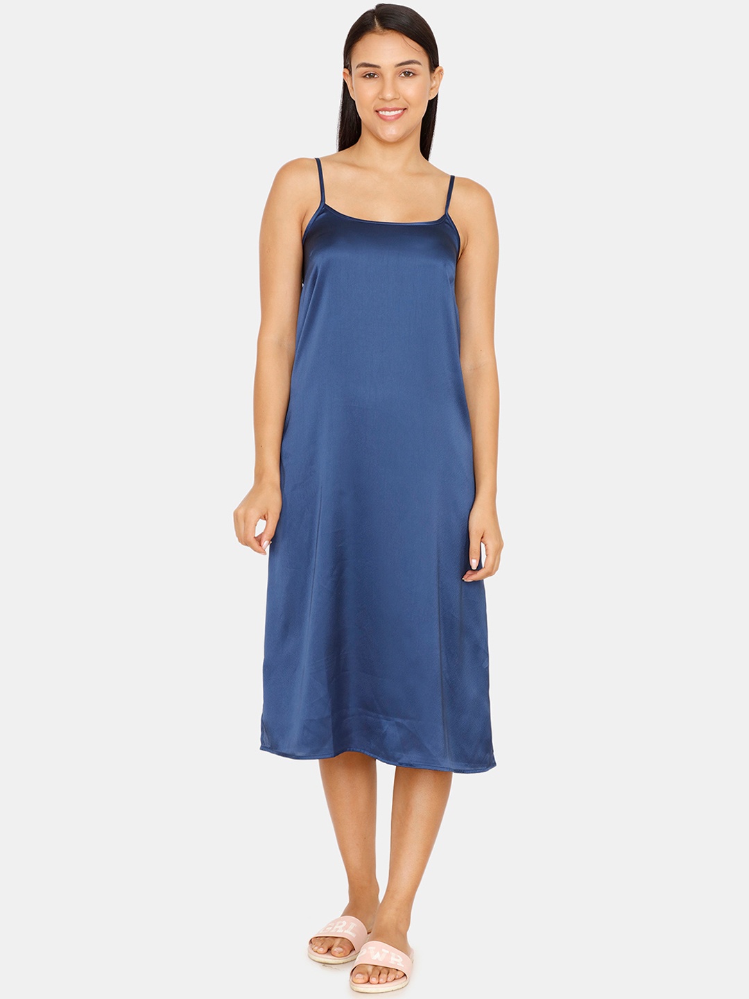 

Zivame Women Blue Solid Nightdress