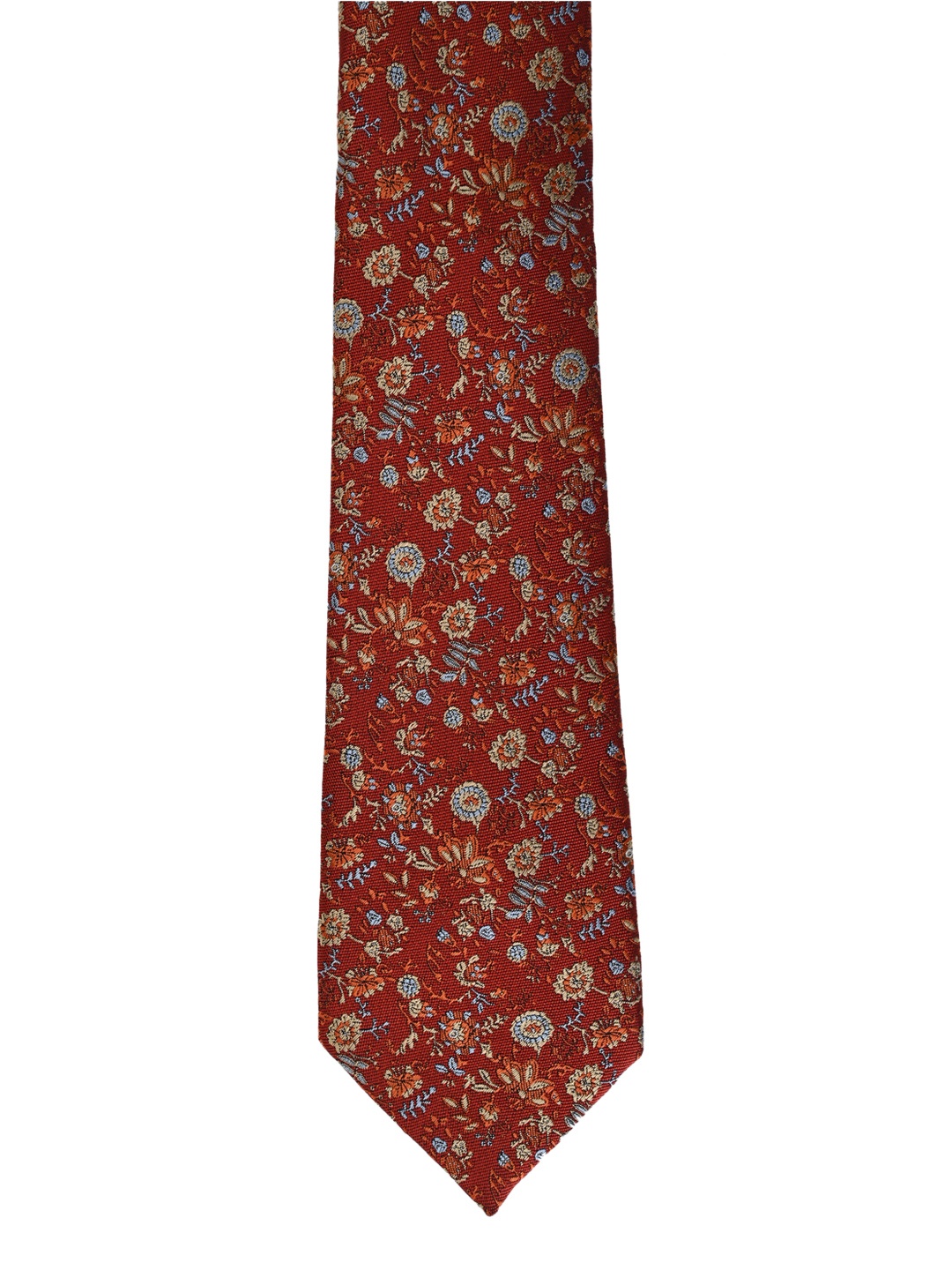 

Calvadoss Men Red & Blue Woven Design Broad Tie