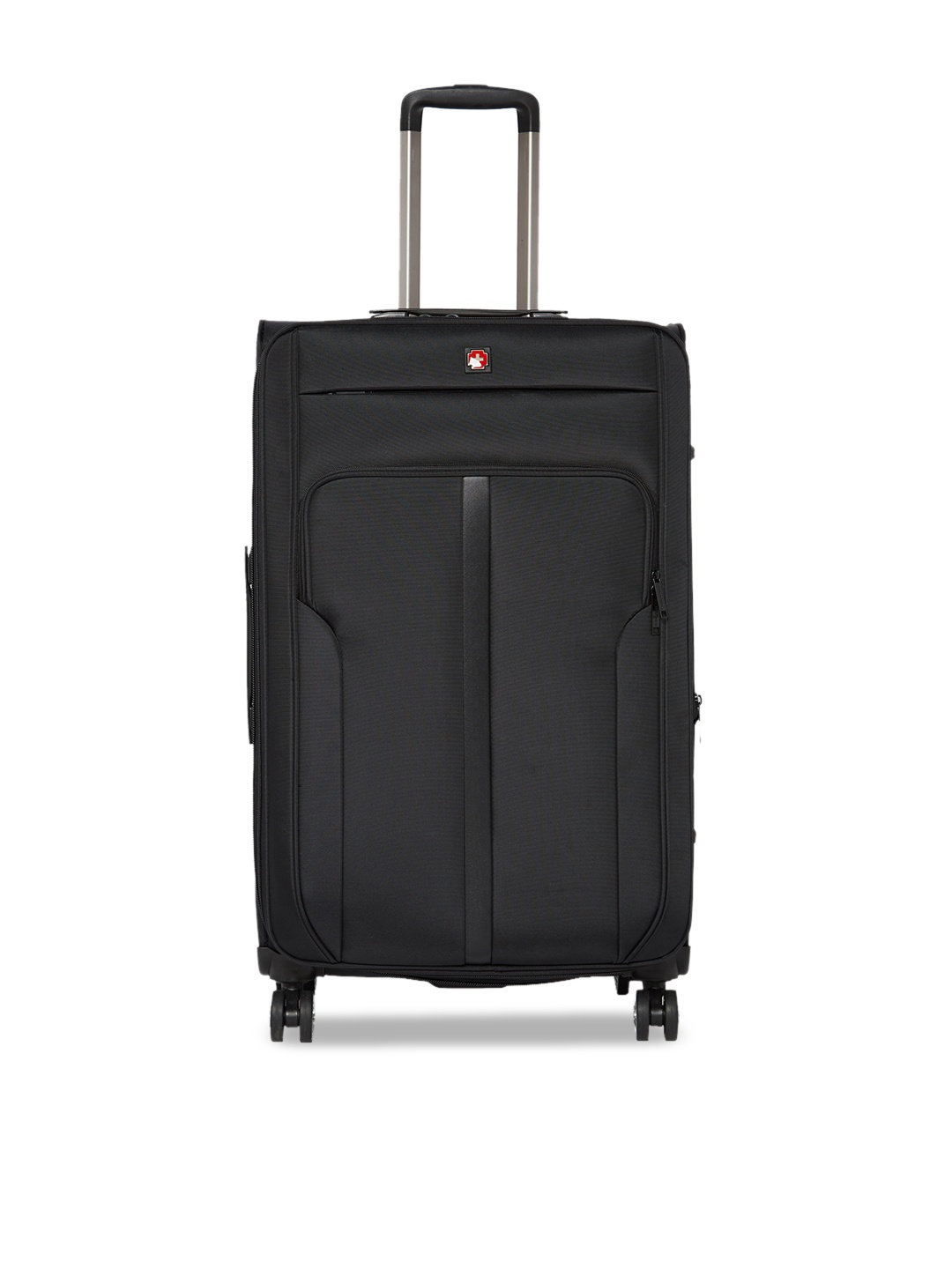 

SWISS BRAND Unisex Black Solid Grande Soft-Sided Large Trolley Suitcase