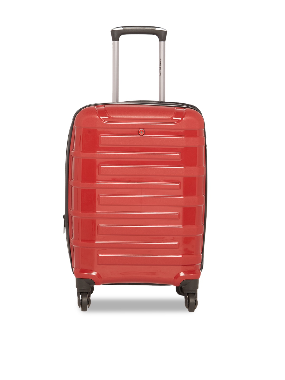 

SWISSBRAND Maroon & Black Colourblocked Sion Hard-Sided Cabin Trolley Suitcase