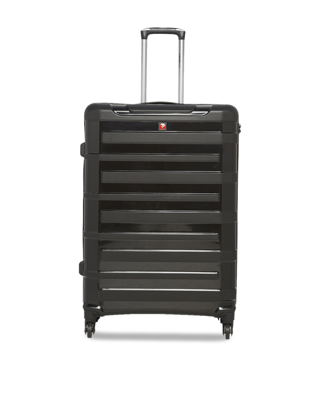 

SWISS BRAND Unisex Black Solid SION Hard-Sided Large Trolley Suitcase