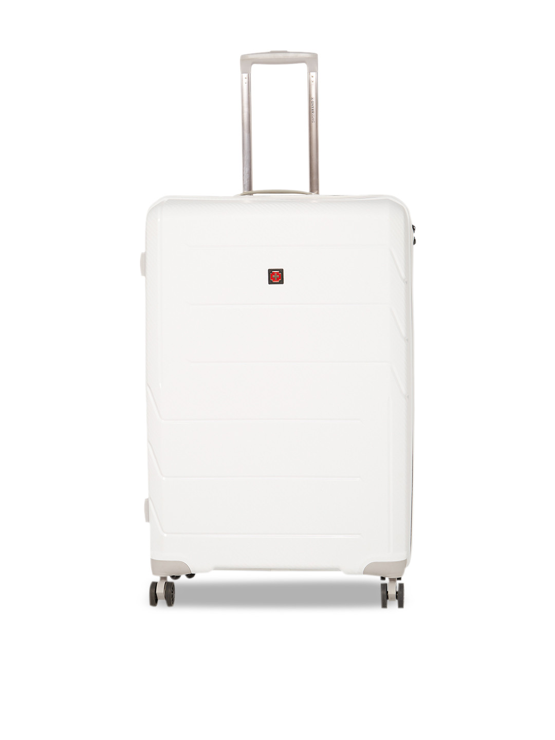

SWISS BRAND White Solid MATTERHORN 360-Degree Rotation Hard-Sided Large Trolley Suitcase