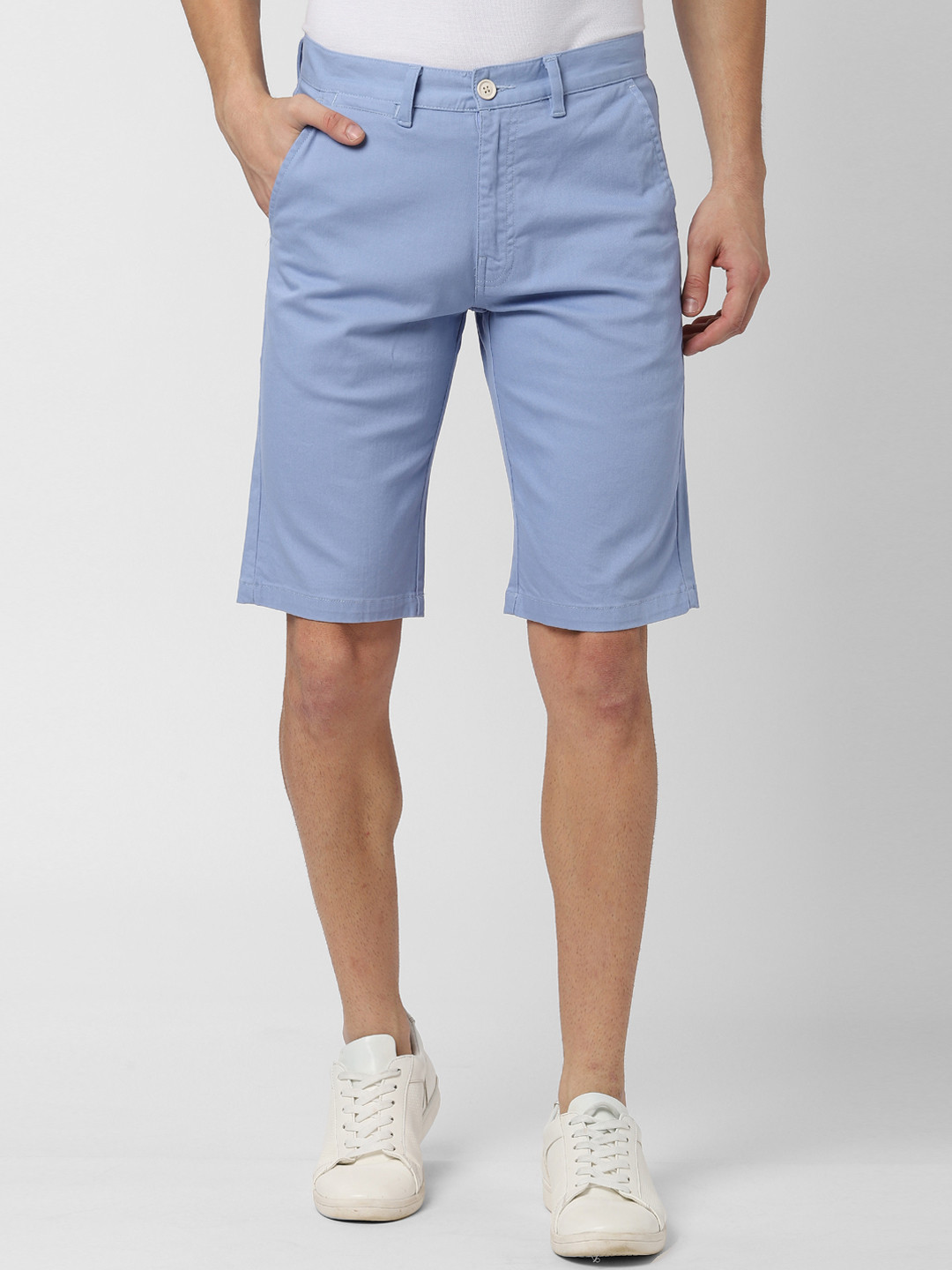 

Peter England Casuals Men Blue Solid Regular Fit Regular Shorts