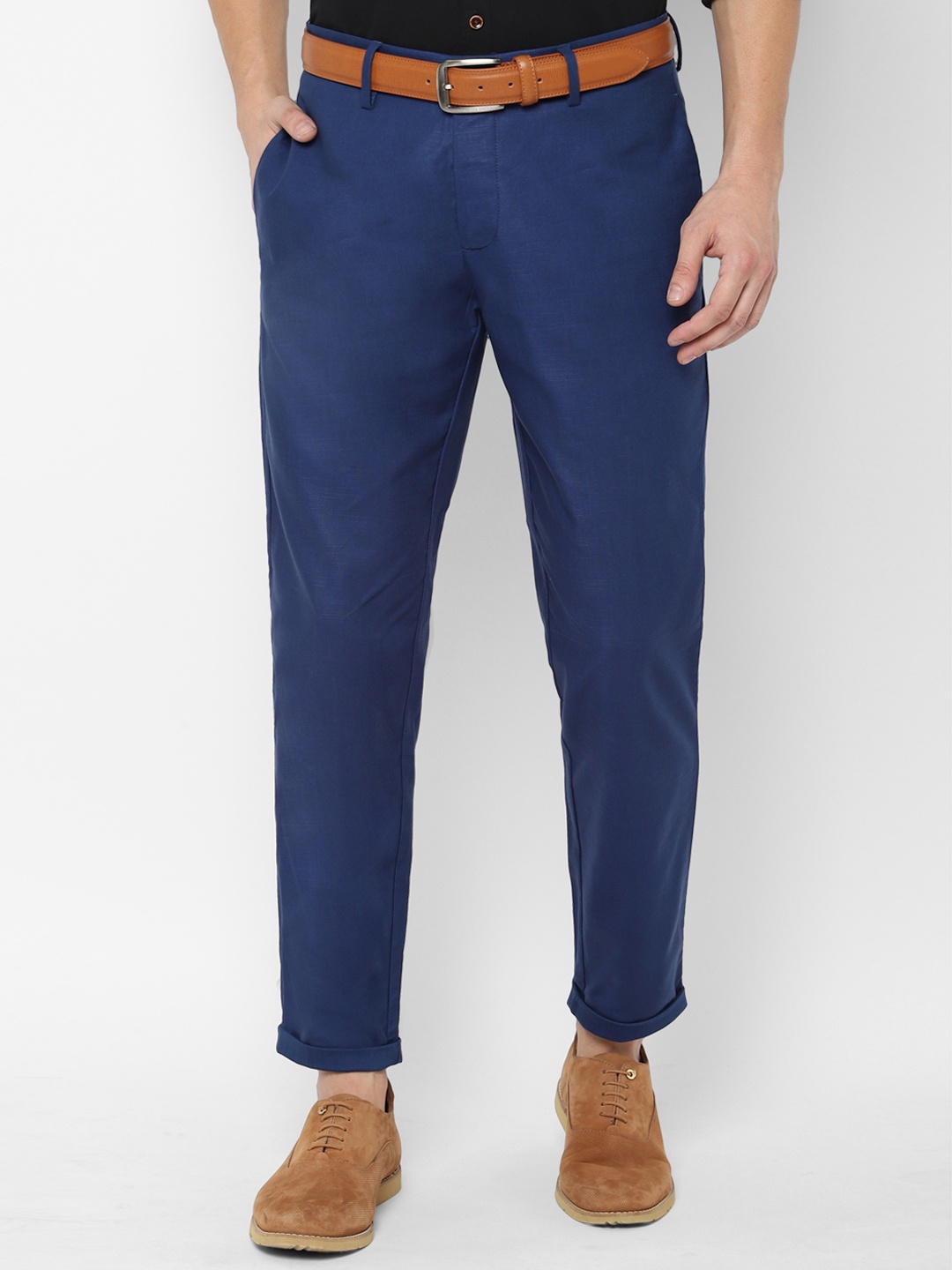 

Allen Solly Men Blue Slim Fit Solid Regular Trousers