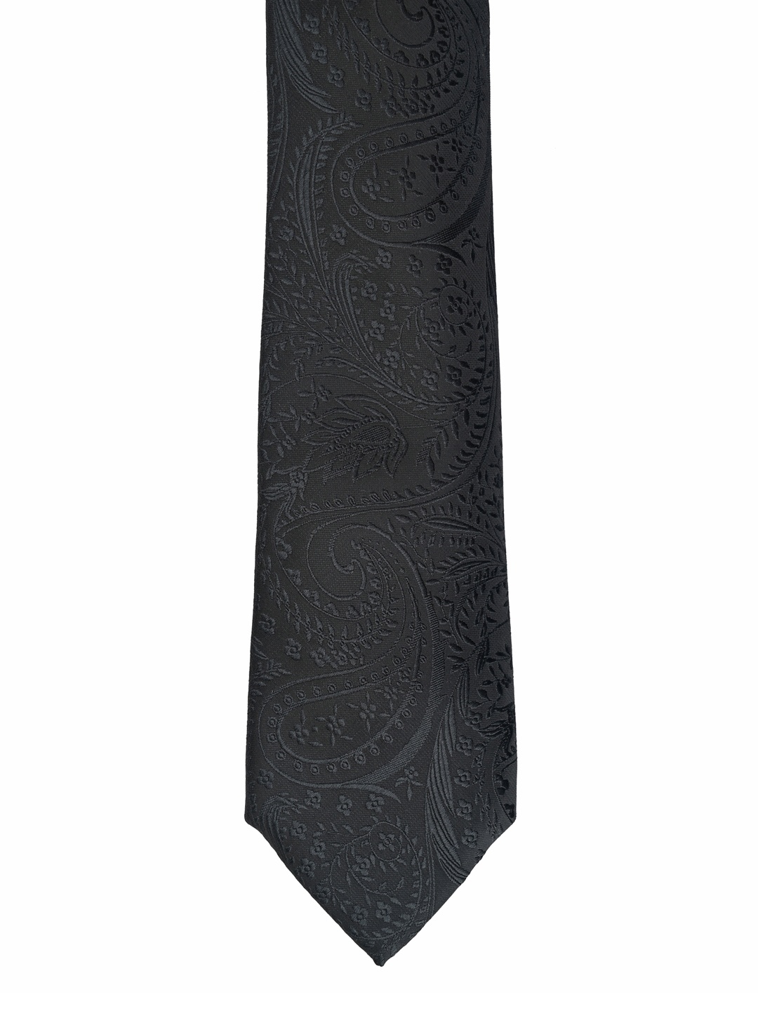 

Calvadoss Men Black Woven Design Broad Tie