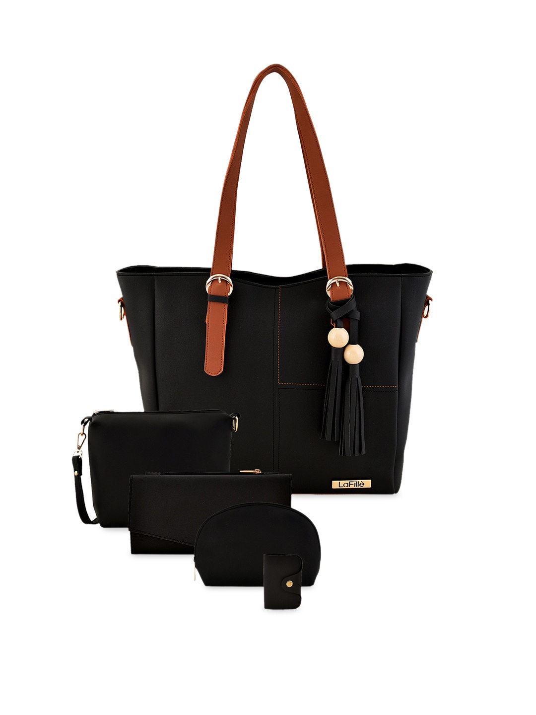 

LaFille Black Solid Shoulder Bag