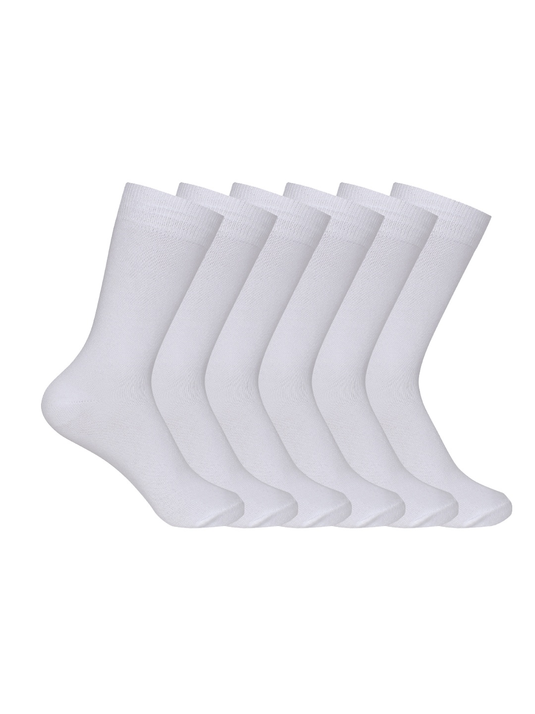 

Supersox Unisex Kids Pack Of 6 White Solid Calf-Length School Uniform Socks