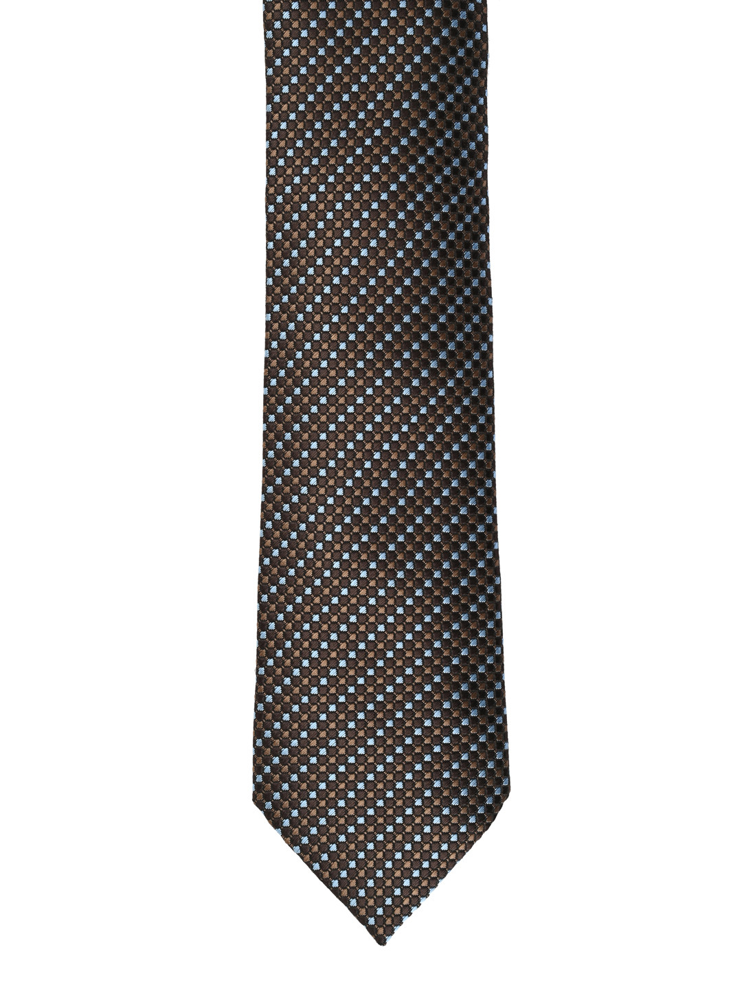 

Calvadoss Men Brown & Blue Woven Design Broad Tie