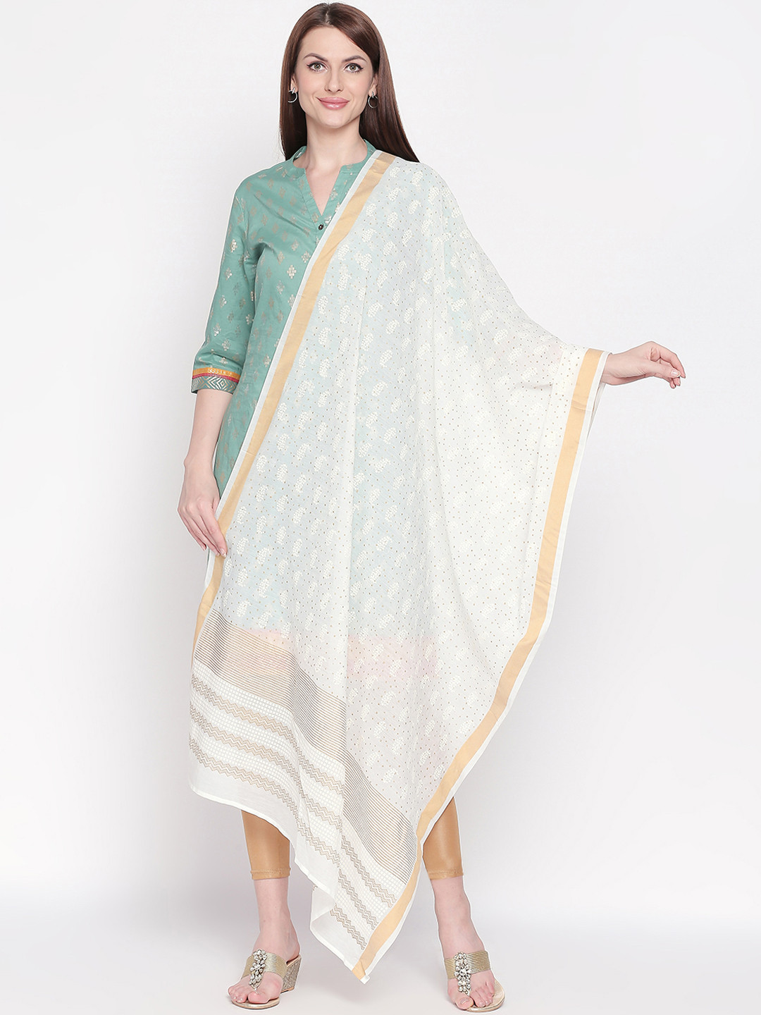 

RANGMANCH BY PANTALOONS White Printed Dupatta