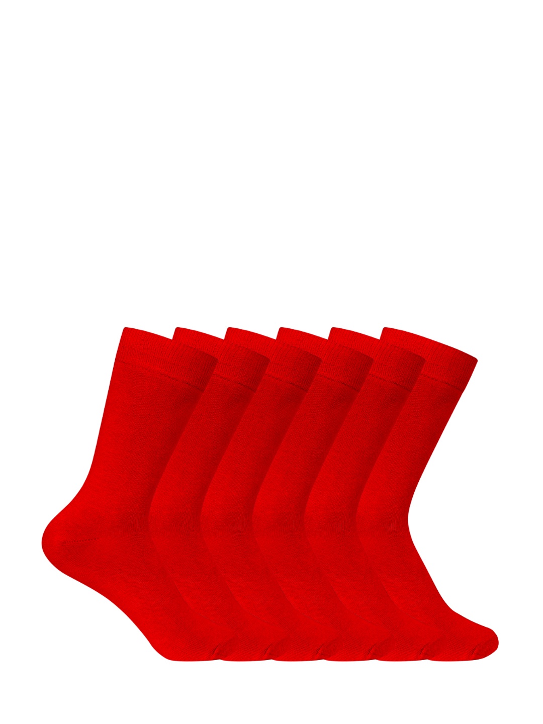 

Supersox Unisex Kids Pack Of 6 Red Solid Calf-Length School Uniform Socks