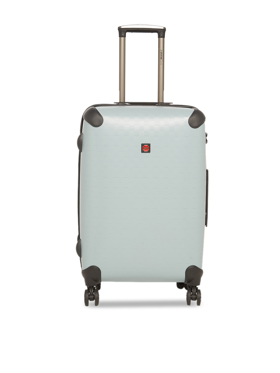 

SWISS BRAND Unisex Blue Textured AUBONNE 360-Degree Rotation Hard-Sided Medium Trolley Suitcase