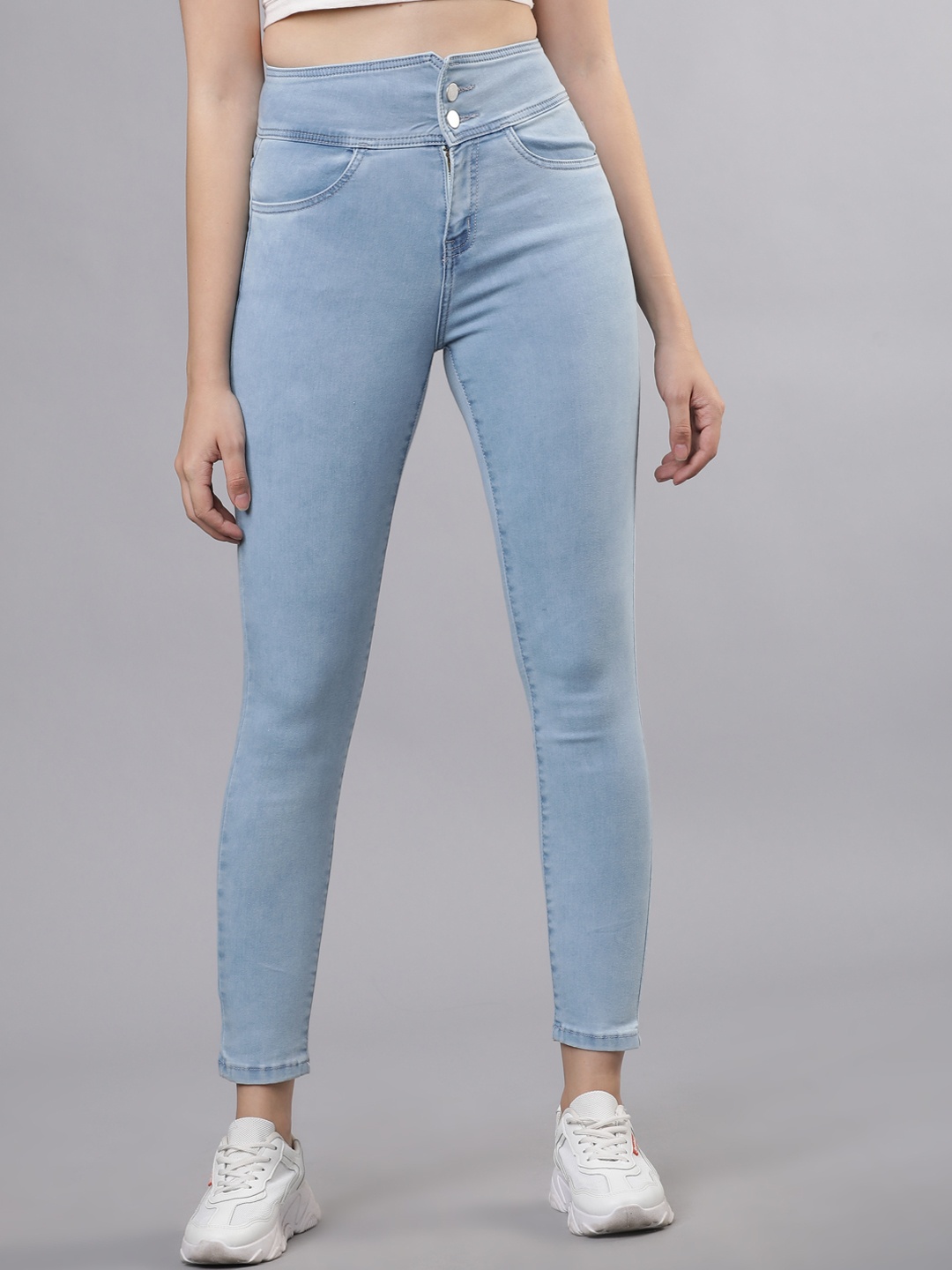 

Tokyo Talkies Women Blue Slim Fit High-Rise Clean Look Stretchable Jeans