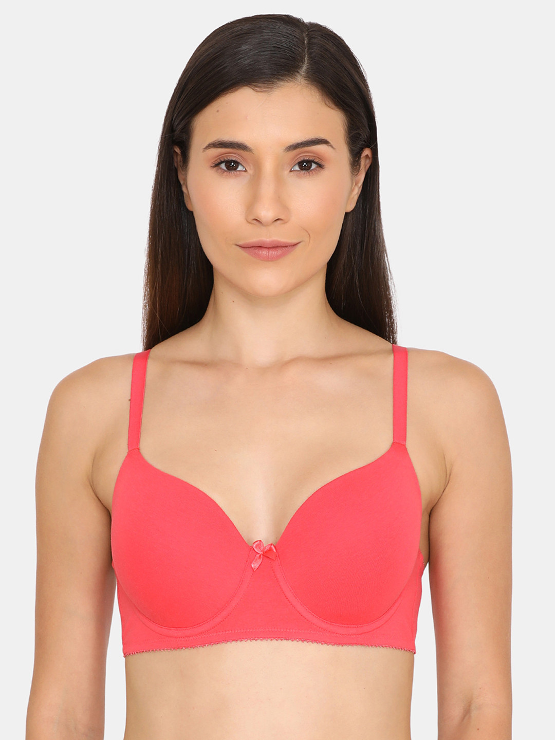 

Zivame Pink Solid Underwired Lightly Padded T-shirt Bra ZI1135COREZP