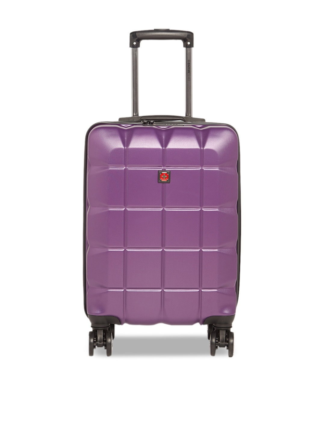 

SWISS BRAND Purple Solid Friburg 360-Degree Rotation Hard-Sided Cabin Trolley Suitcase