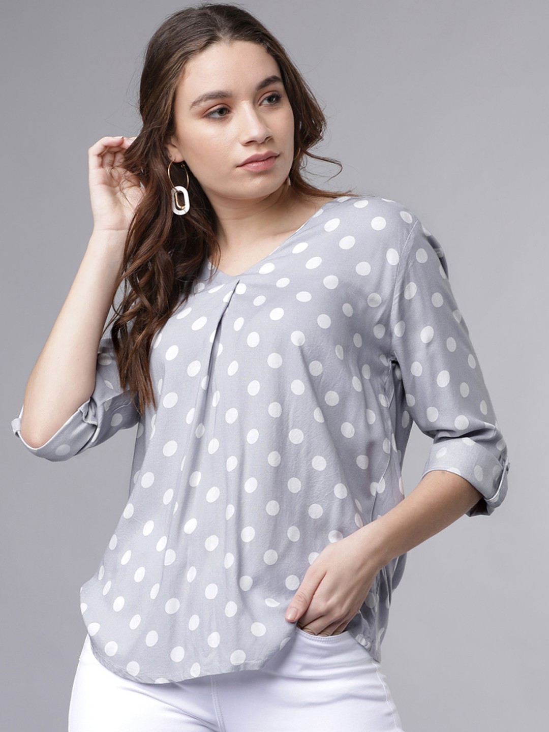 

Tokyo Talkies Women Grey Printed Top